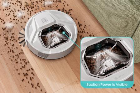 Cuenta con una tapa superior transparente para ver la suciedad