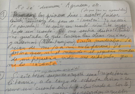 Borrador de un discurso de Ana María Matute