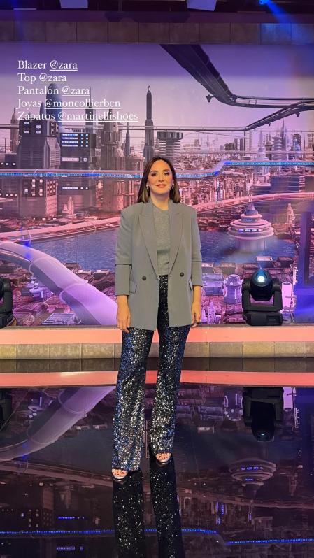 Tamara Falcó con el total look de Zara en 'El Hormiguero'