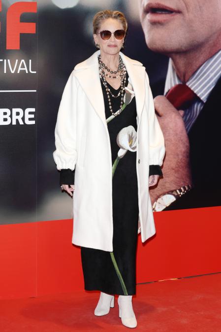 Sharon Stone en la alfombra roja del Festival de Cine de Turín
