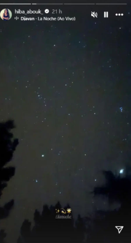 El story de Hiba Abouk.