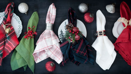 Servilleteros navideños hechos a mano