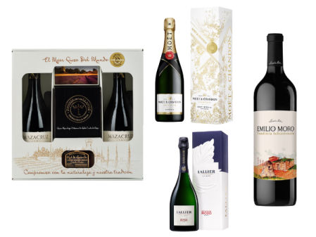 Estuches de vino y vinos sueltos