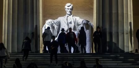 Estatua de Abraham Lincoln en el Lincoln Memorial, Washington DC&nbsp;