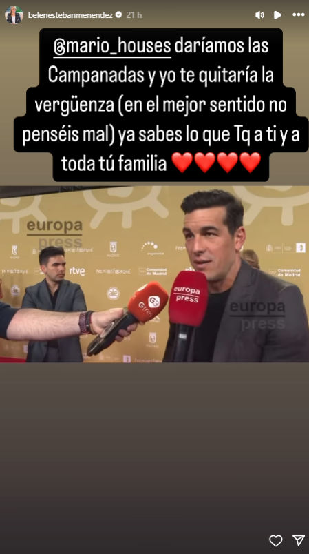 Belén Esteban manda un mensaje a Mario Casas