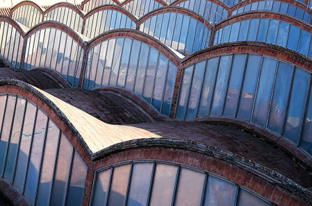 Cubierta de la fábrica modernista Vapor Aymerich, Amat i Jover.