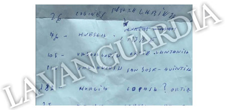 Notas manuscritas aportadas por Víctor de Aldama ante el Supremo