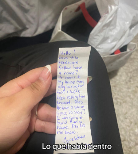 La nota que se encontró en su collar