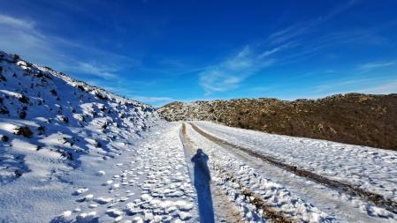Camino de nieve al Turó de l'Home.