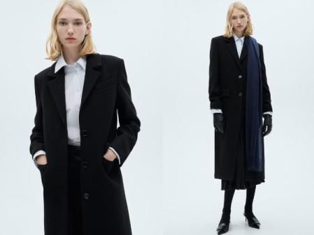 Abrigo lana botones de Mango