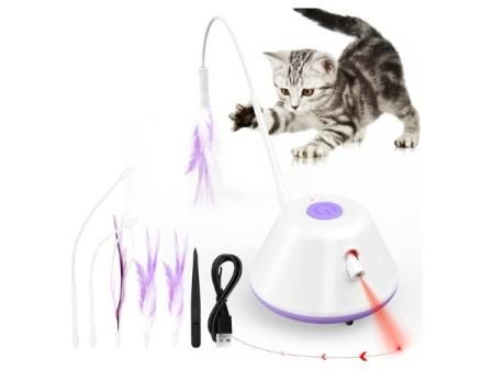 Sosirolo Juguete Interactivo con Plumas para Gatos Interior