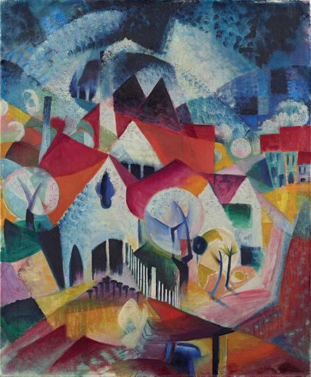 'Grupo de casas en primavera'. Johannes Itten, 1916