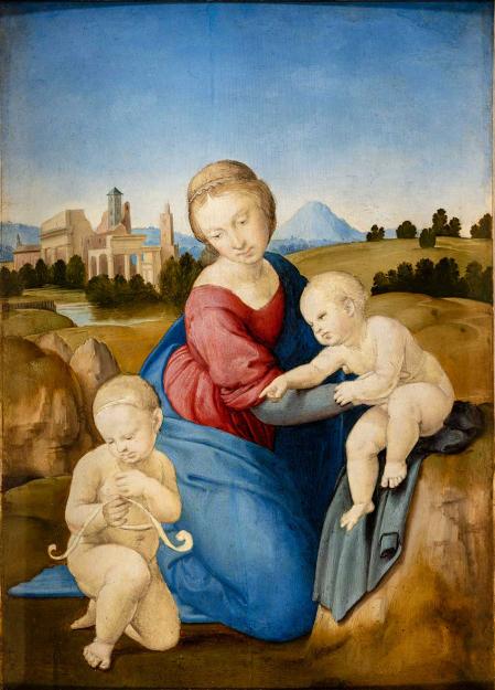 'La Virgen con el Niño y el infante san Juan Bautista' ('La Madonna de Esterhazy'), Rafael c. 1508.