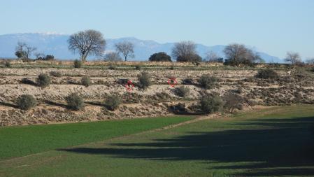 La posición de los dos cazadores señalizada.