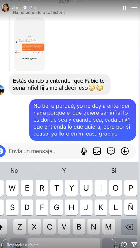 Violeta responde a si iría a 'La isla de las Tentaciones'