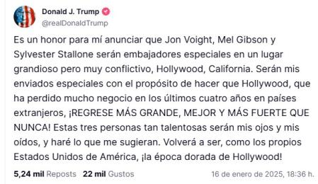 Trump en la red social Truth Social