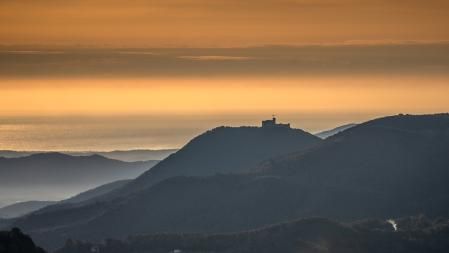 Divisando el mar desde el Montseny.