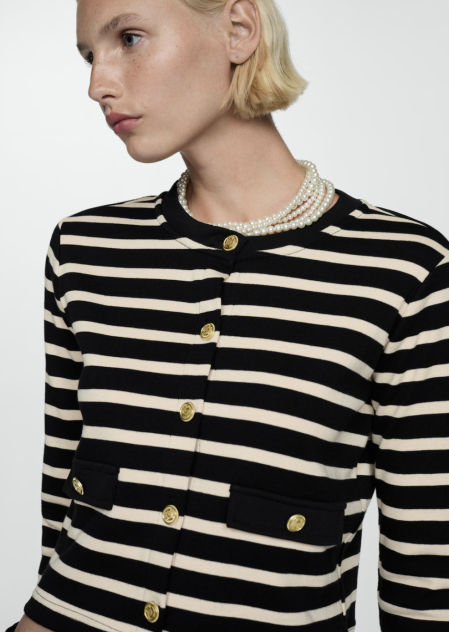 Cárdigan de estampado de rayas de Mango