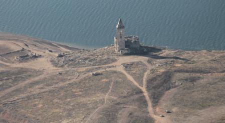 El pantano de Sau al 10% de su capacidad.