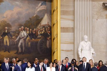 Zuckerberg, Bezos, Pichai y Musk, en la ceremonia de inauguración de la presidencia de Trump. 