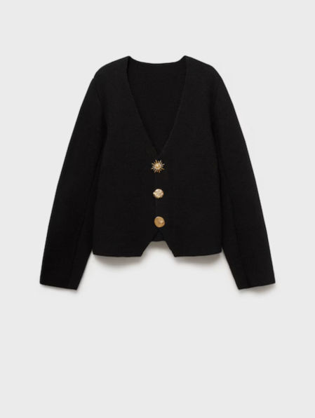 Cárdigan de punto con botones joya de Mango