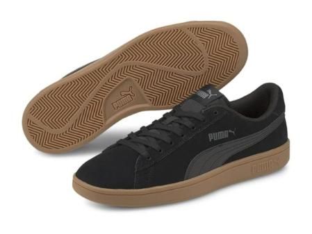 PUMA Smash negras con suela marrón