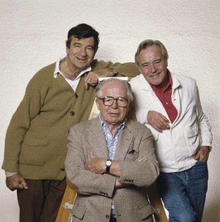 Walter Matthau, Billy Wilder y Jack Lemmon en Los Ángeles en 1986