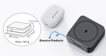Su tamaño plegado es ligeramente superior al de unos AirPods
