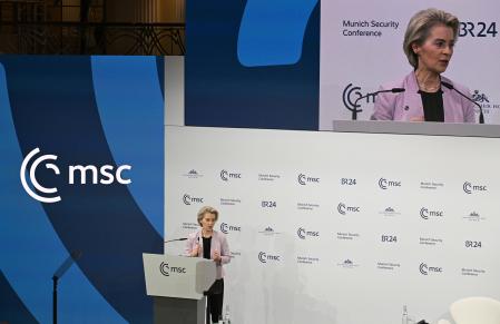 La presidenta de la Comisión Europea, Ursula von der Leyen, en la Conferencia de Seguridad de Munich del 2025&nbsp;