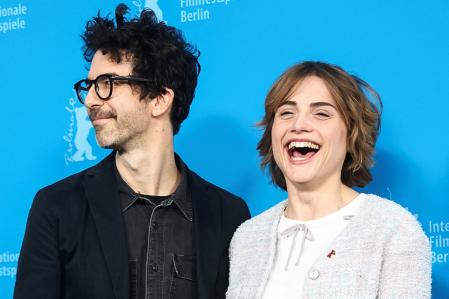 Fluk y la actriz Mala Emde en el photocall