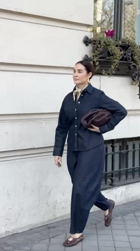 Vicky Martín Berrocal con el conjunto denim de Zara