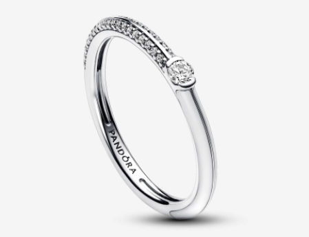 Anillo Dual Blanco y Pavé de Pandora ME
