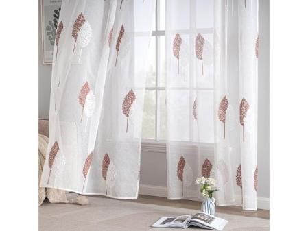 MIULEE Cortinas Salon Modernas con Bordado de Hojas 2 Piezas