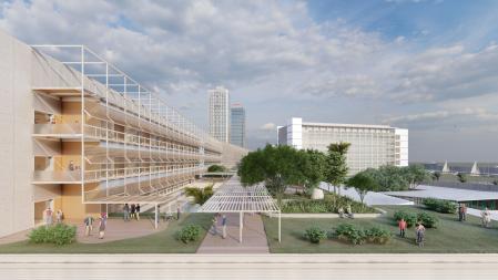 Render del proyecto de ampliación del hospital del Mar, en Barcelona