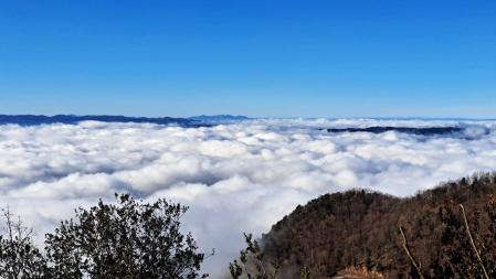 Vista de la niebla en Bellmunt.