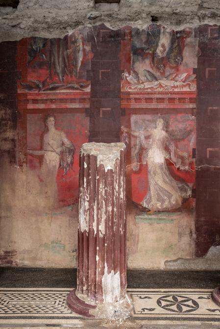 Un detalle de las pinturas halladas en Pompeya