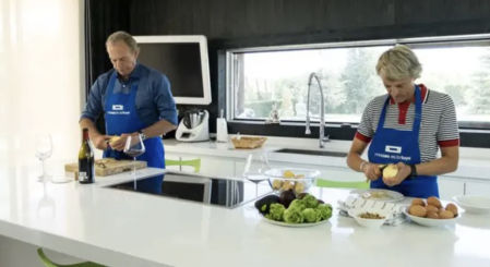 Jesús Calleja y Bertín Osborne en la cocina 