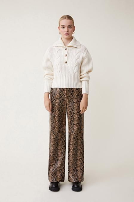 Pantalones de estampado de serpiente de Suncoo