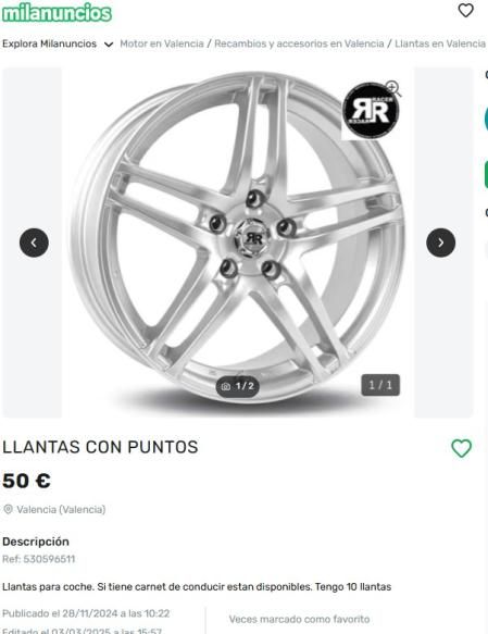 Anuncio en Milanuncios de venta de puntos del carnet de conducir&nbsp;
