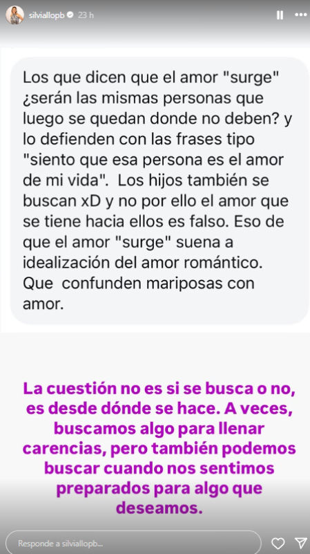 Reflexión de Silvia Llop, psicóloga