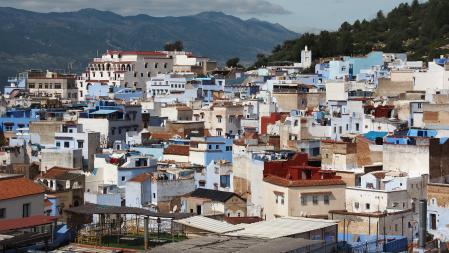 Vista de las casitas de Chefchaouen.