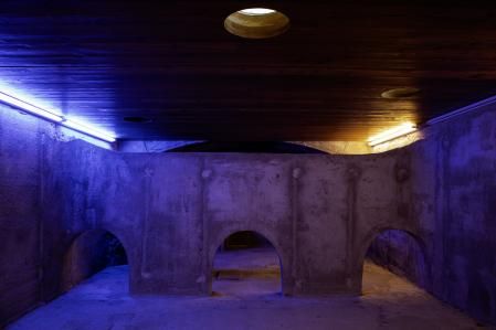 Interior de la Casa de l’Aigua de Barcelona.