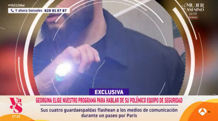 Uno de los escoltas de Georgina Rodríguez utilizó una linterna para bloquear a los paparazzi