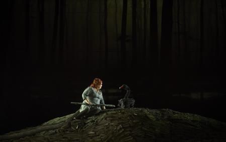 Ortrud tiene conversaciones con el cisne que ha sido testigo del crimen