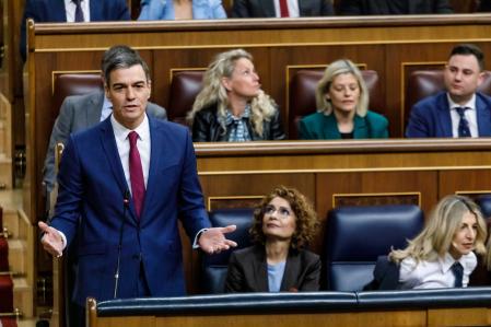 El presidente del Gobierno, Pedro Sánchez, en el Congreso