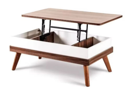 Mesa de centro con superficie elevable