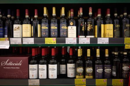 Alcohol en un supermercado.