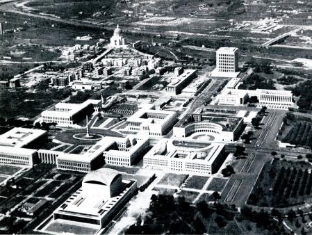 El complejo del EUR, Esposizione Universale Roma, en una imagen de 1956