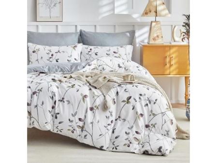 Funda Edredon con Ramas y Hojas Patrón Microfibra 3 Piezas Tokokimo