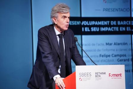 El director de la Societat Barcelonesa d'Estudis Econòmics i Socials (SBEES), Fèlix Riera, en la presentación de este viernes